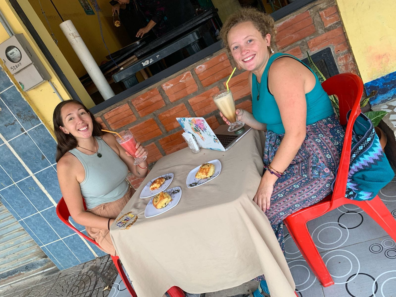 Happy customers enjoying their visit to Panaderia Paris